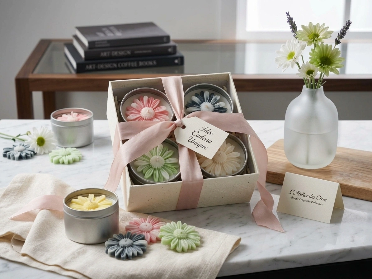 idee cadeau bougie vegetale marguerite parfumee latelierdescires
